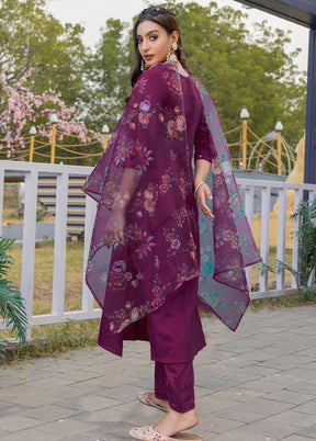 3 Pc Purple Silk Suit Set