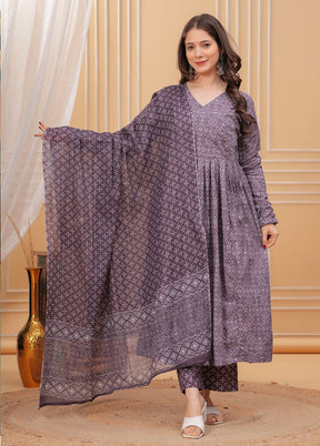 3 Pc Wine Silk Suit Set