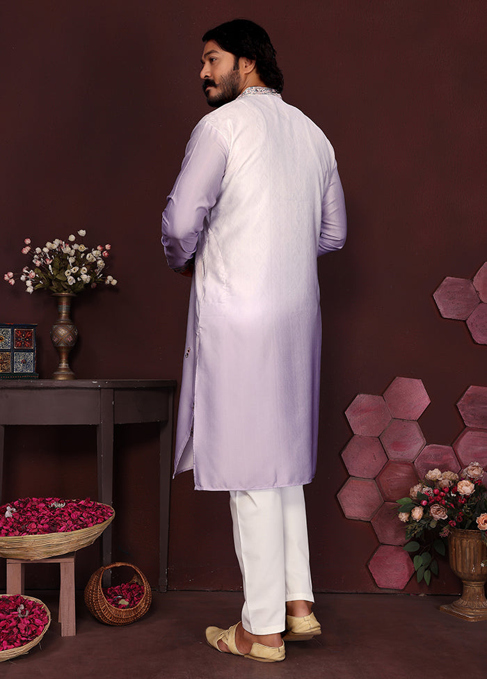 Purple Cotton Kurta & Pajama Set