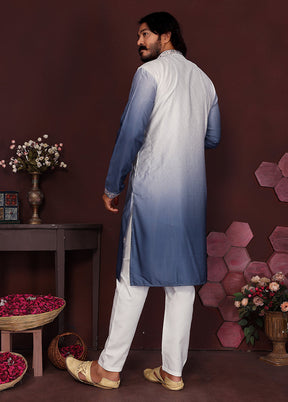 Blue Cotton Kurta & Pajama Set