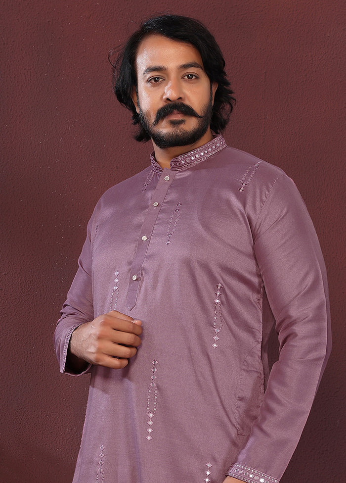Purple Silk Kurta & Pajama Set