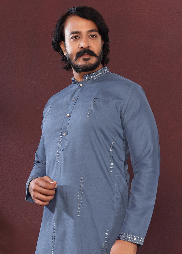 Blue Silk Kurta & Pajama Set