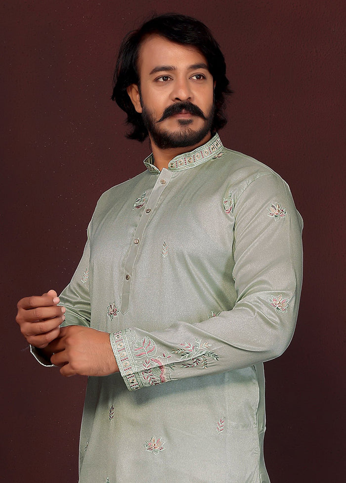 Grey Silk Kurta & Pajama Set