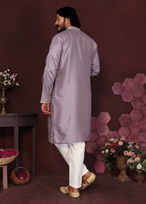 Purple Silk Kurta & Pajama Set