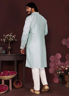 Multicolor Silk Kurta & Pajama Set