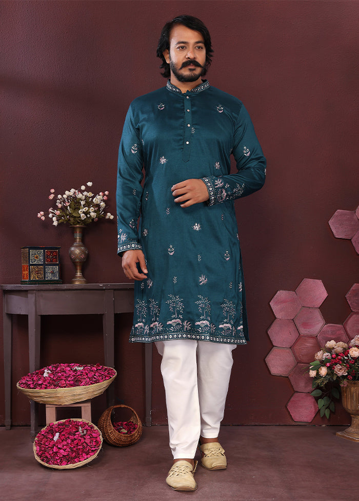 Green Silk Kurta & Pajama Set