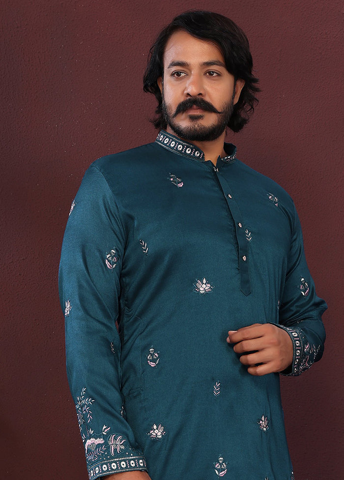 Green Silk Kurta & Pajama Set