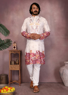 White Cotton Kurta & Pajama Set