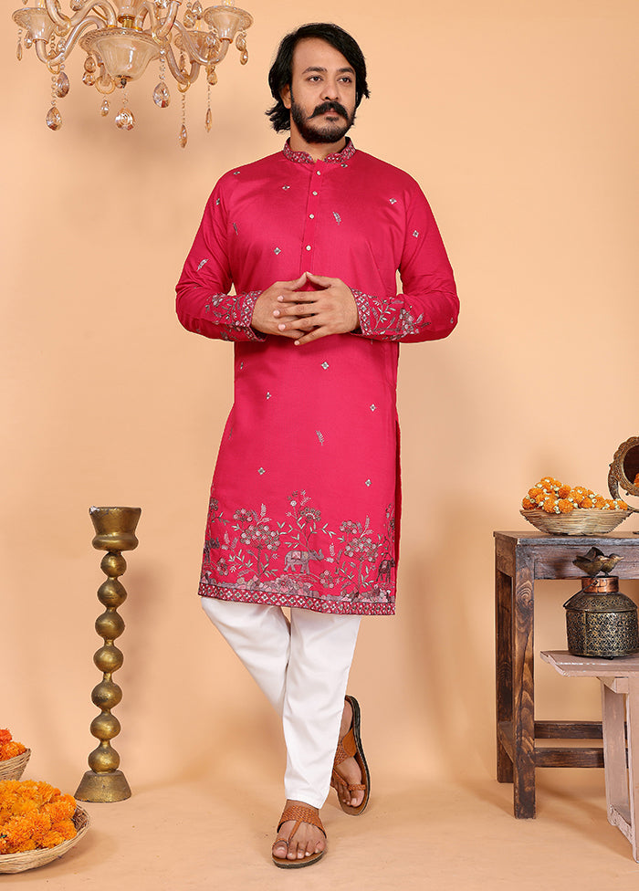Pink Cotton Kurta & Pajama Set
