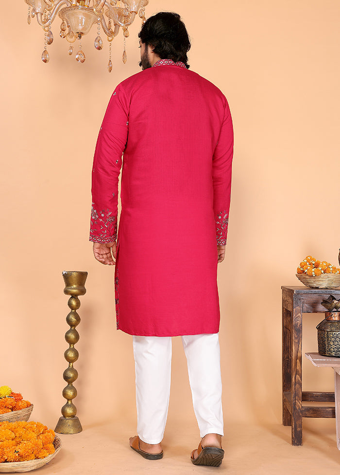 Pink Cotton Kurta & Pajama Set