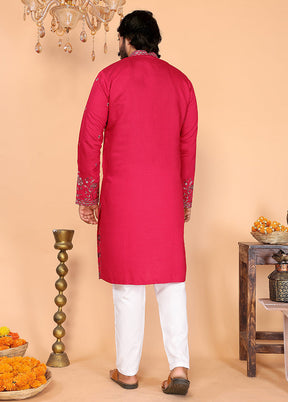 Pink Cotton Kurta & Pajama Set