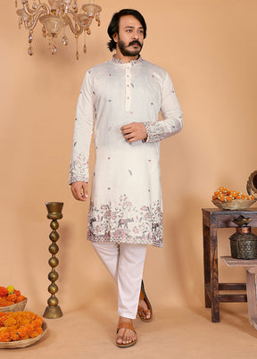 White Cotton Kurta & Pajama Set