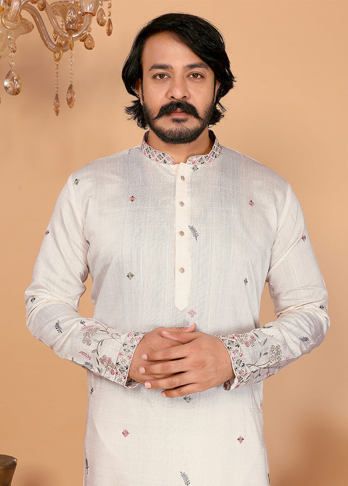 White Cotton Kurta & Pajama Set