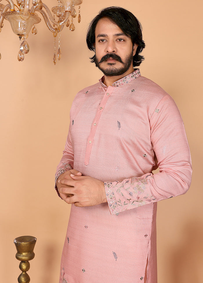 Peach Cotton Kurta & Pajama Set