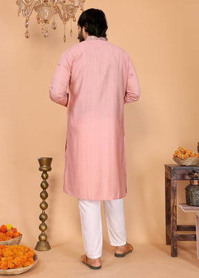 Peach Cotton Kurta & Pajama Set