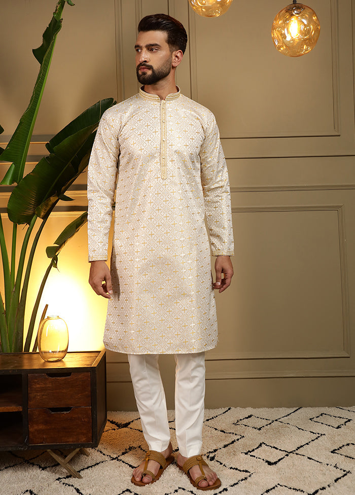Yellow Silk Kurta & Pajama Set