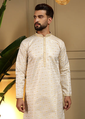 Yellow Silk Kurta & Pajama Set