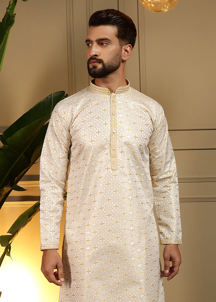 Yellow Silk Kurta & Pajama Set