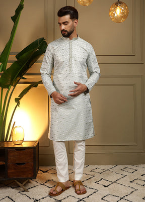 Green Silk Kurta & Pajama Set