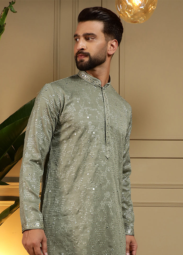 Green Cotton Kurta & Pajama Set