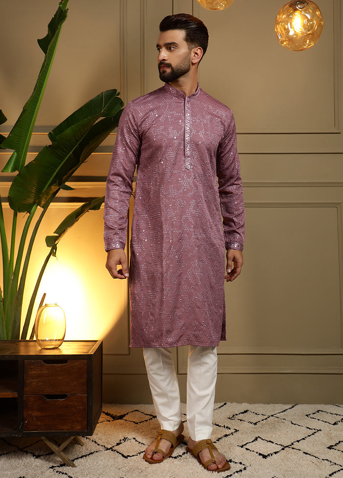 Wine Cotton Kurta & Pajama Set