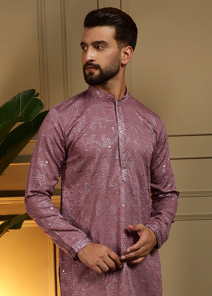 Wine Cotton Kurta & Pajama Set