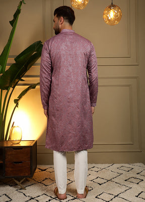 Wine Cotton Kurta & Pajama Set