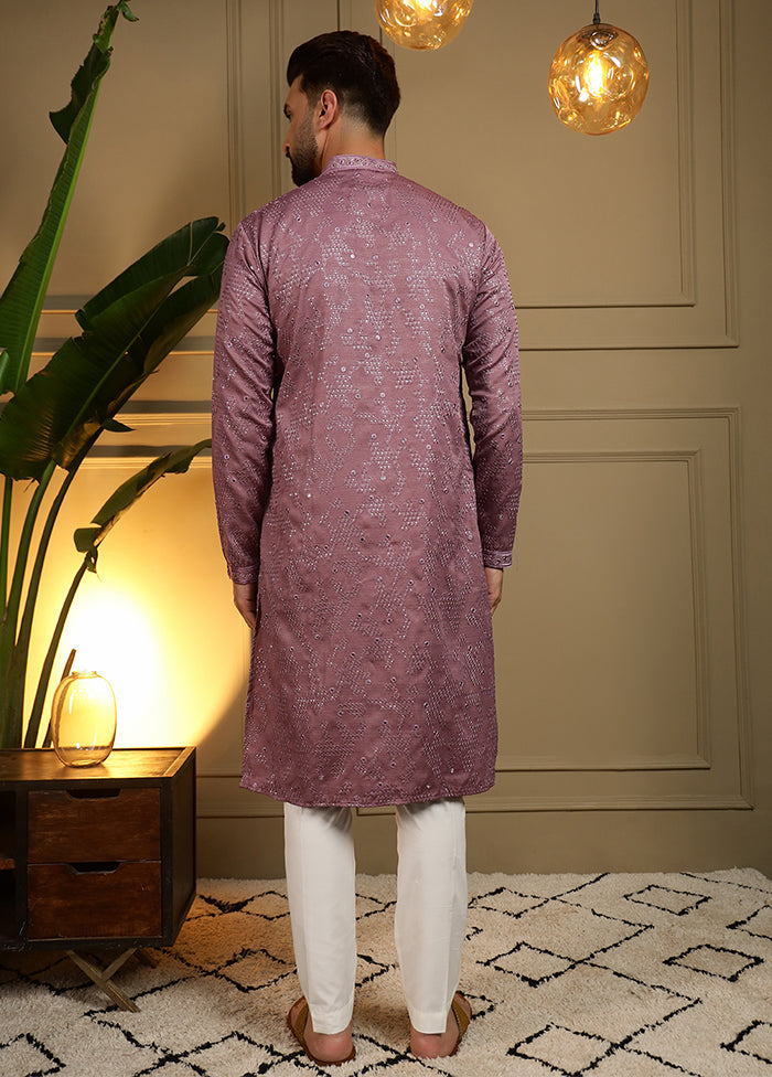 Wine Cotton Kurta & Pajama Set