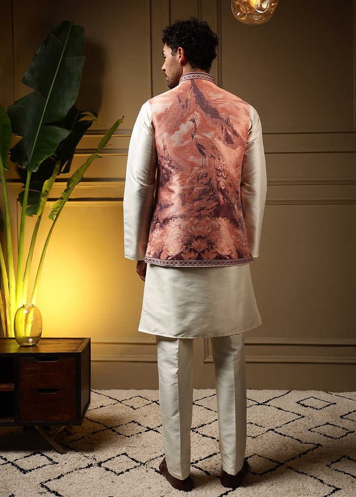 Peach Silk Kurta & Pajama Set