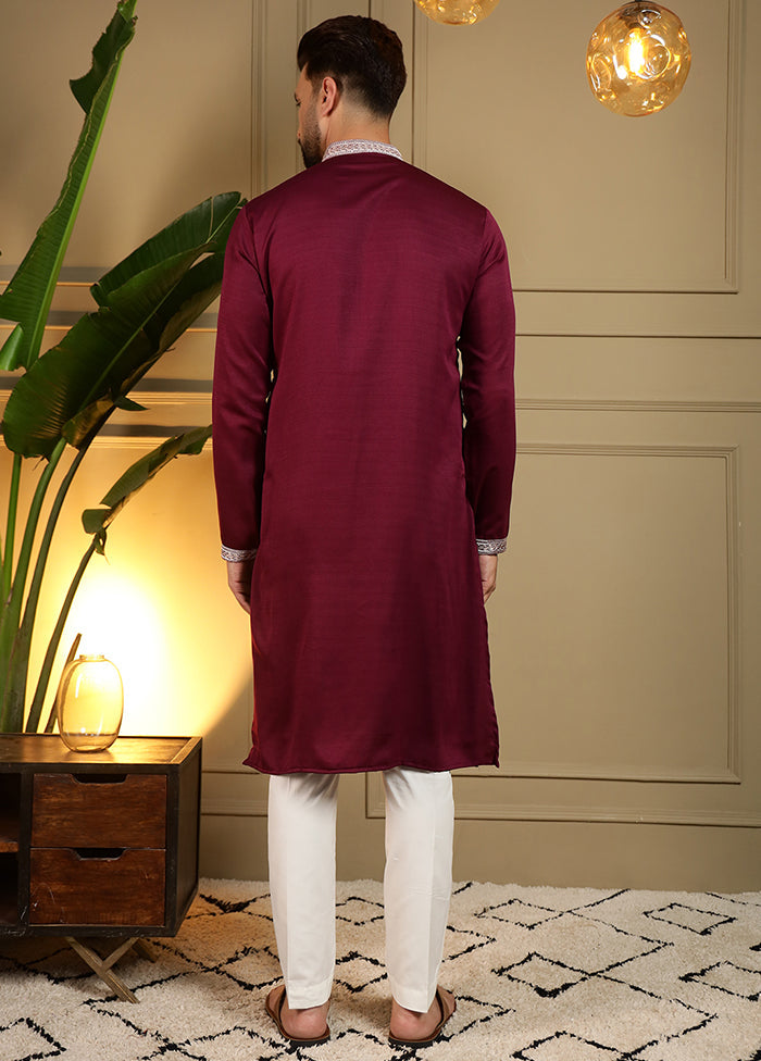 Maroon Silk Kurta & Pajama Set