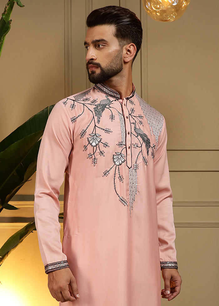 Peach Silk Kurta & Pajama Set