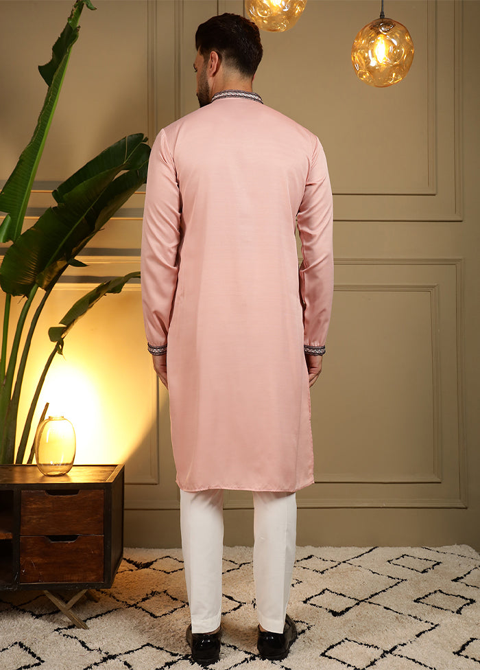 Peach Silk Kurta & Pajama Set