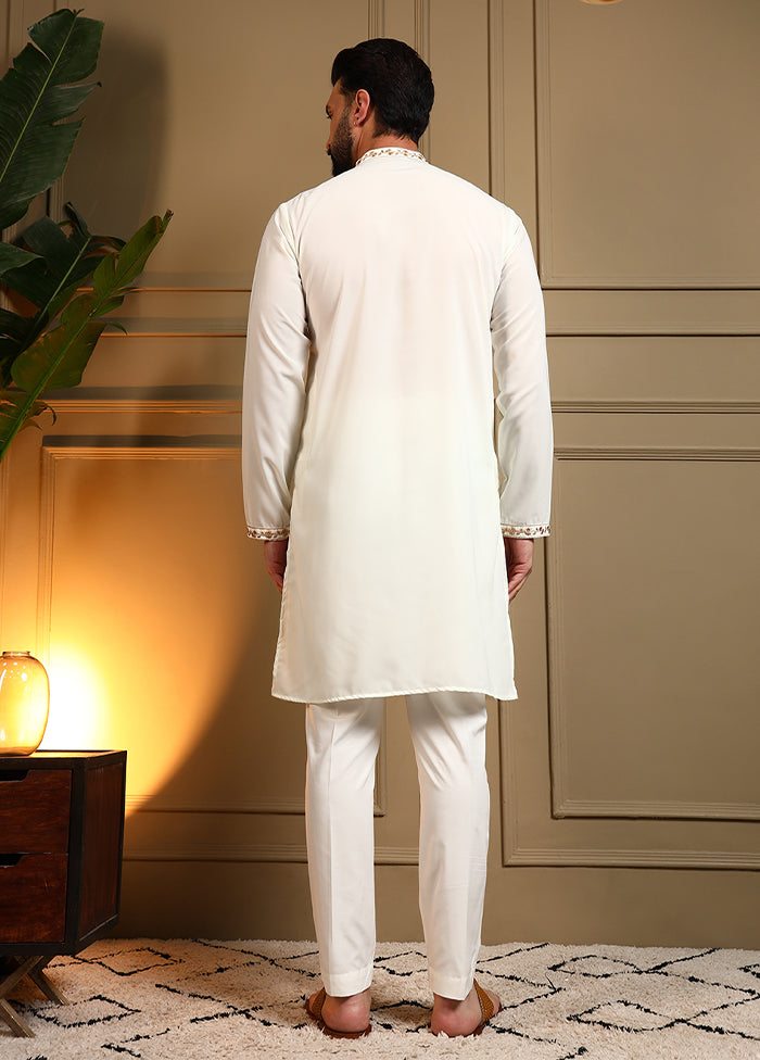 White Silk Kurta & Pajama Set