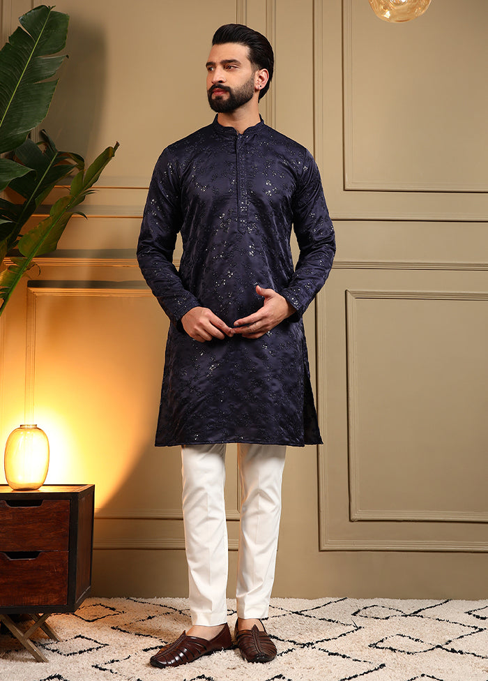 Blue Silk Kurta & Pajama Set