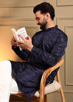 Blue Silk Kurta & Pajama Set
