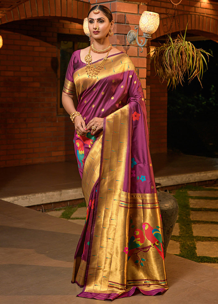 Wine Dupion Silk Saree With Blouse Piece - Indian Silk House Agencies