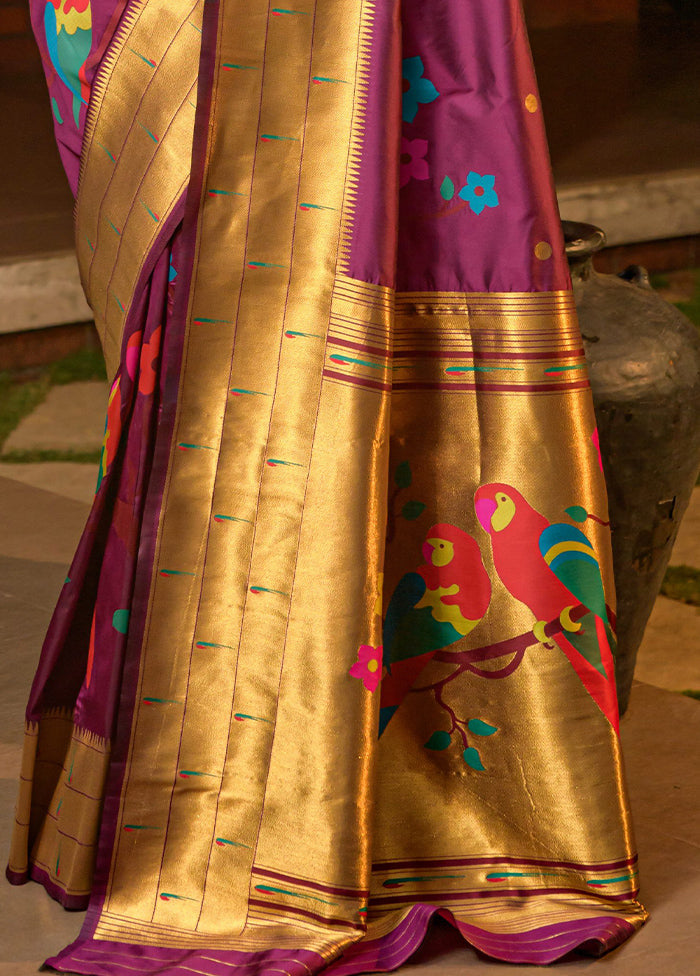 Wine Dupion Silk Saree With Blouse Piece - Indian Silk House Agencies