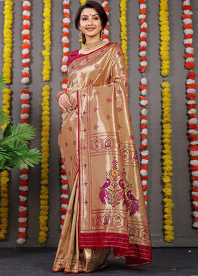 Maroon Dupion Silk Saree With Blouse Piece