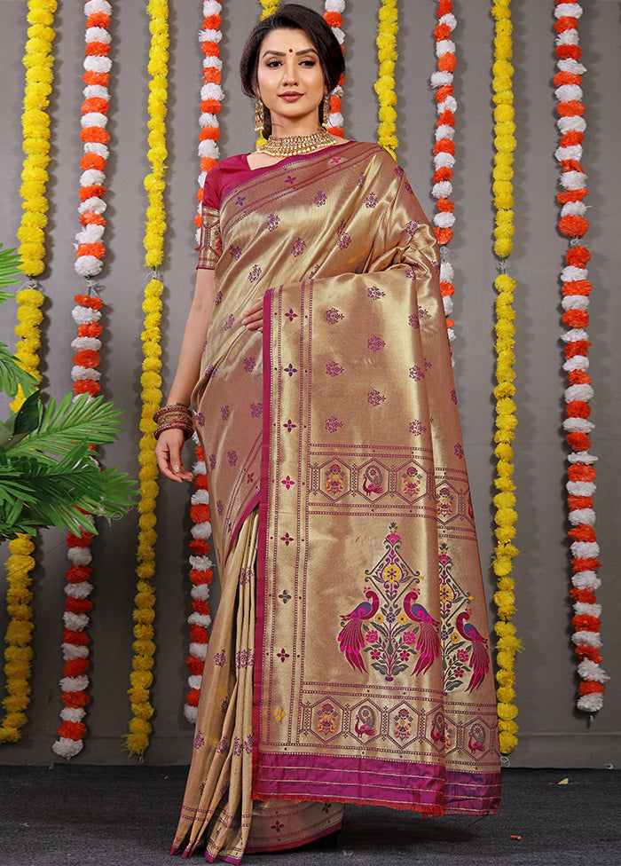 Wine Dupion Silk Saree With Blouse Piece