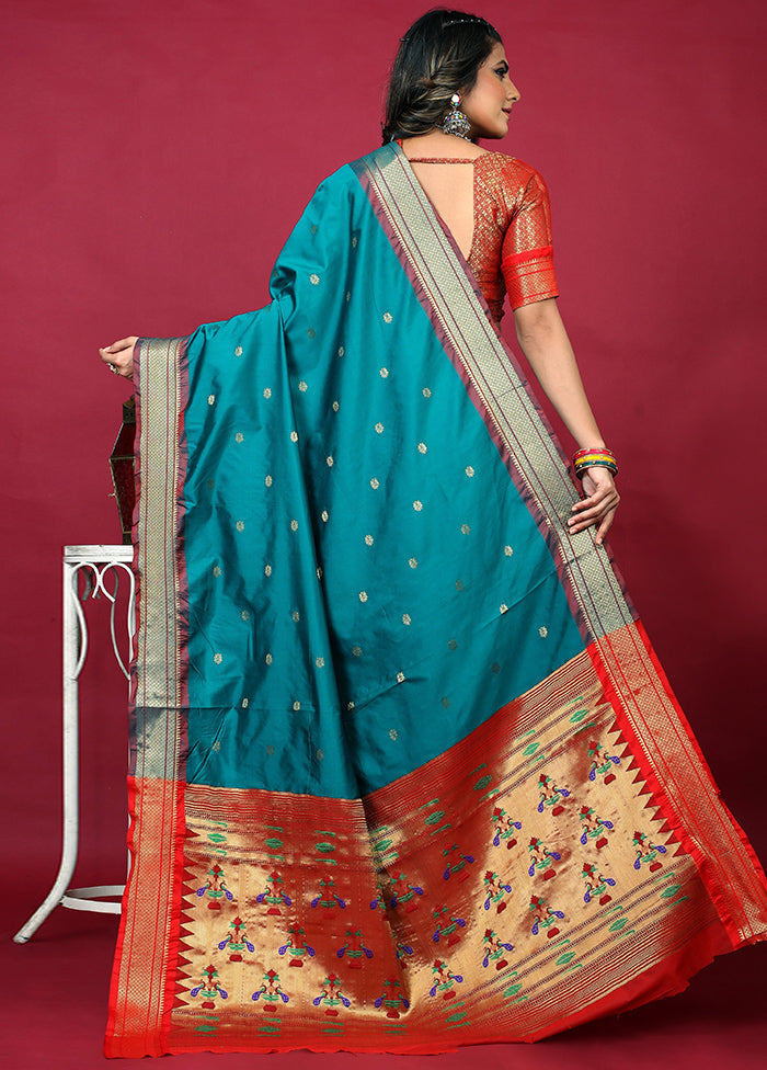 Sky Blue Dupion Silk Saree With Blouse Piece - Indian Silk House Agencies