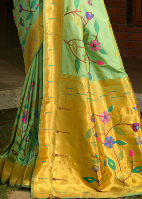 Sea Green Dupion Silk Saree With Blouse Piece - Indian Silk House Agencies