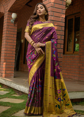 Wine Dupion Silk Saree With Blouse Piece