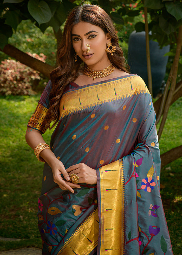 Morpich Dupion Silk Saree With Blouse Piece - Indian Silk House Agencies