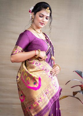 Wine Dupion Silk Saree With Blouse Piece