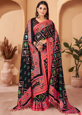 Multicolor Pasmina Silk Saree With Blouse Piece - Indian Silk House Agencies