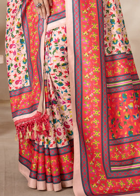 Multicolor Pasmina Silk Saree With Blouse Piece - Indian Silk House Agencies