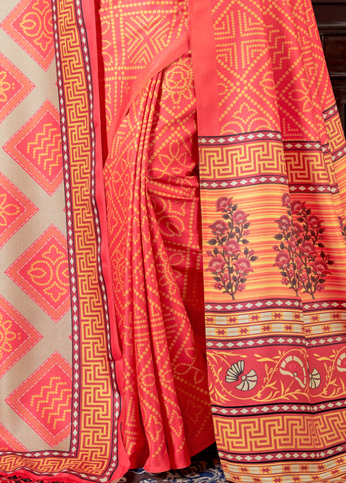 Multicolor Pasmina Silk Saree With Blouse Piece - Indian Silk House Agencies