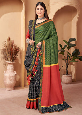 Multicolor Pasmina Silk Saree With Blouse Piece - Indian Silk House Agencies