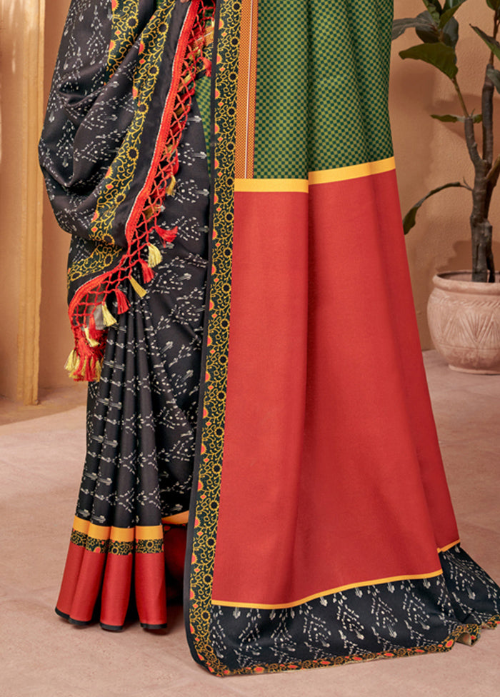 Multicolor Pasmina Silk Saree With Blouse Piece - Indian Silk House Agencies