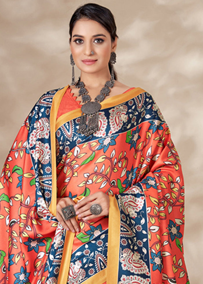 Multicolor Pasmina Silk Saree With Blouse Piece - Indian Silk House Agencies